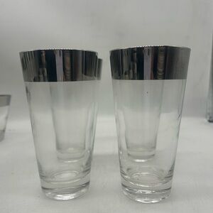 Silver Rimmed Glass Tumblers